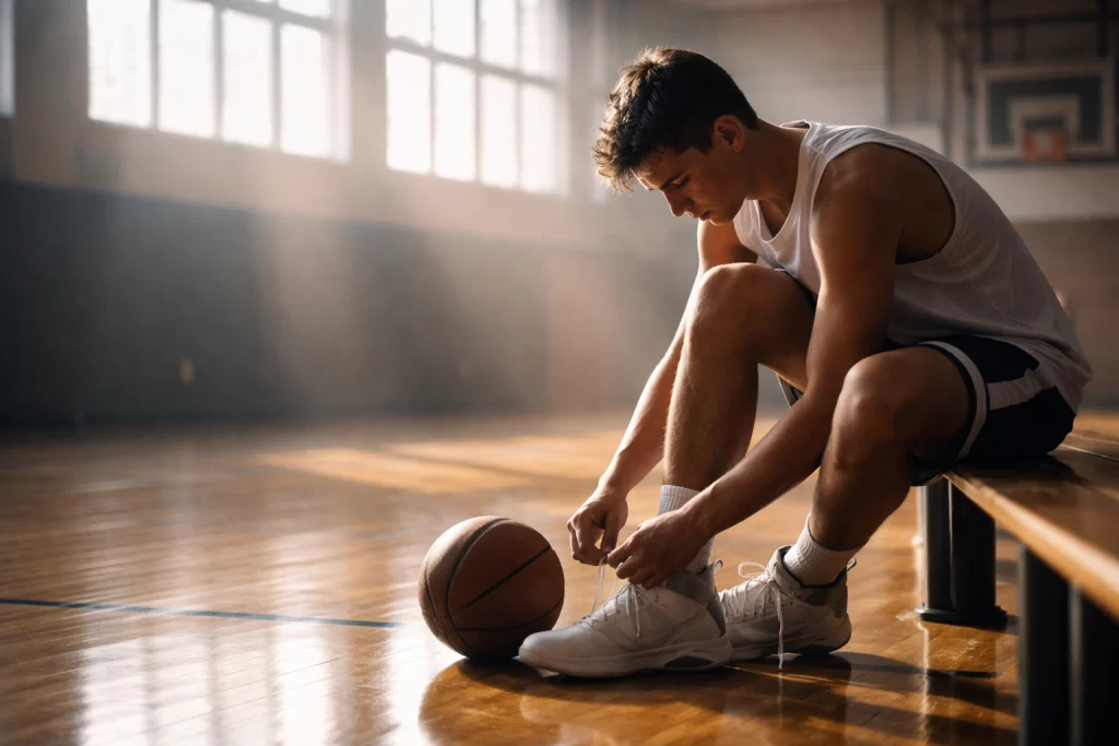 daily routine of a college-level basketball player high school training session