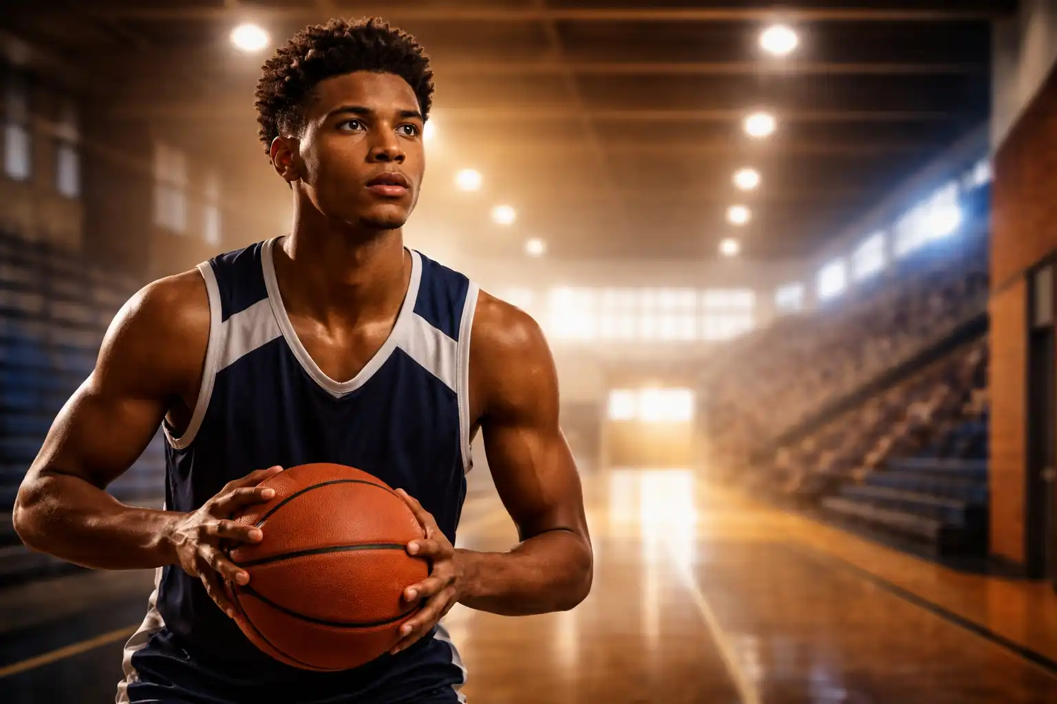 JUCO basketball player training for college opportunity